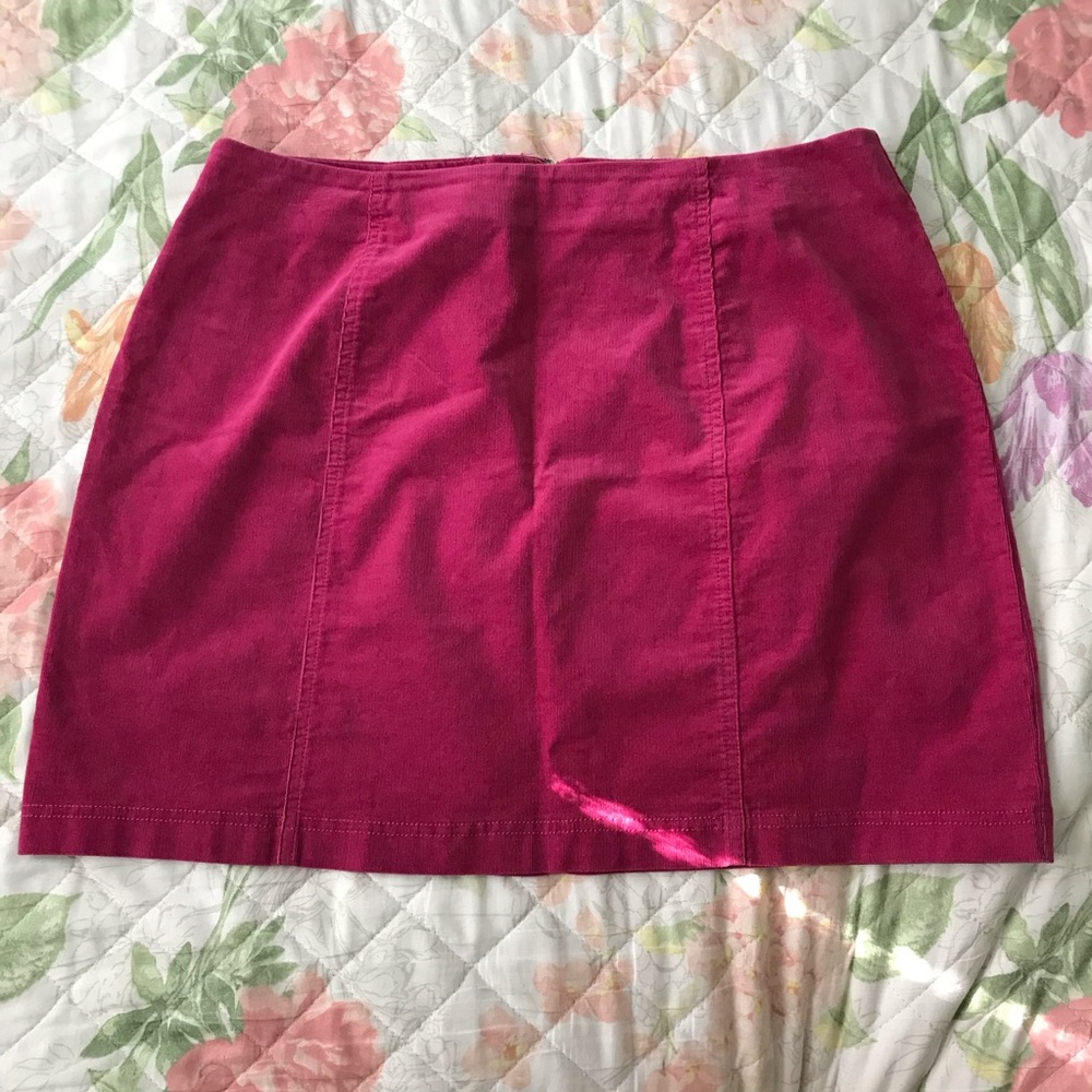 Magenta corduroy skirt in 0x